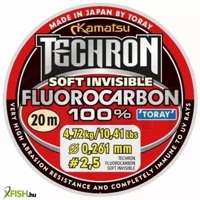 Kamatsu 100% Soft Invisible Monofilament Techron Fluorocarbon Előkezsinór 0,10 mm 100 m 0,83 kg