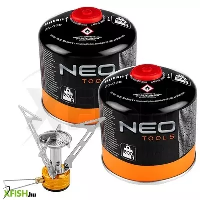 Neotools kemping gázégő+ 2db gázpalack