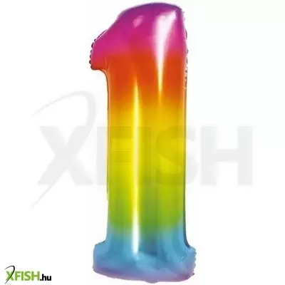 Szivárvány színű, számos fólia lufi, 76 cm - 1