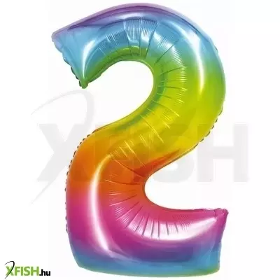 Szivárvány színű, számos fólia lufi, 76 cm - 2