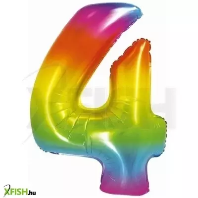 Szivárvány színű, számos fólia lufi, 76 cm - 4