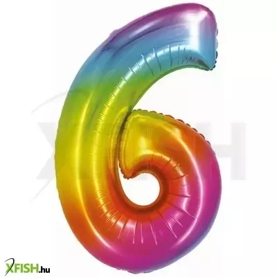 Szivárvány színű, számos fólia lufi, 76 cm - 6