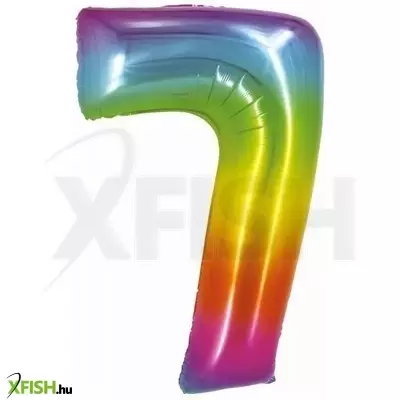 Szivárvány színű, számos fólia lufi, 76 cm - 7