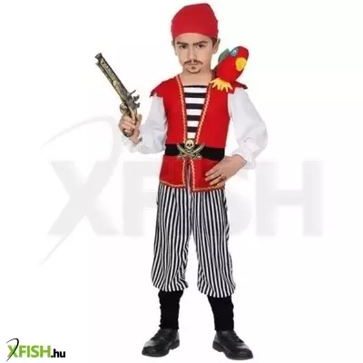 Kalóz jelmez papagájjal - 104 cm