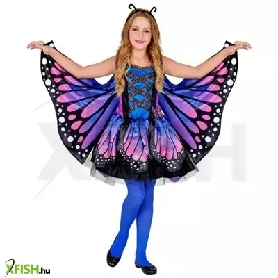 Kék pillangó jelmez szárnyakkal - 158 cm