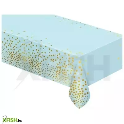 Beauty&Charm: Arany pöttyös asztalterítő - Világoskék, 137 x 183 cm