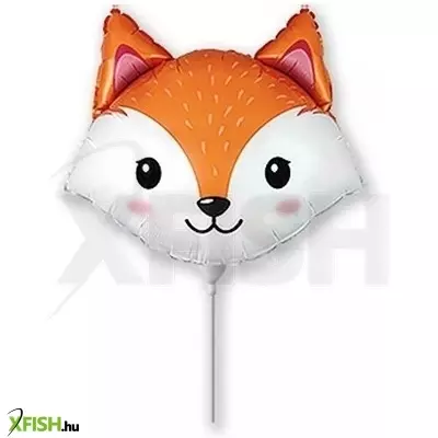 Rókafej formájú fólia lufi - 36 cm