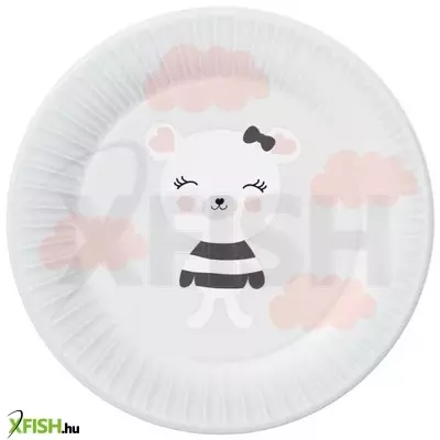 Ölelnivaló barátok pasztell színű papírtányér - 18 cm, 6 db-os