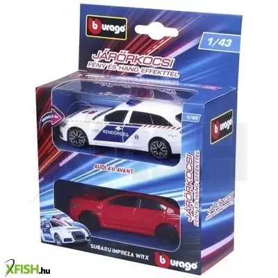 bburago: audi a6 rendőrautó és üldözöttje, 1:43