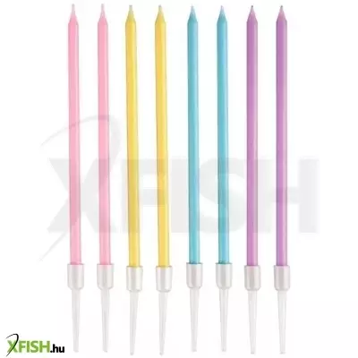Macaron mix gyertya - 14 cm, 8 db-os
