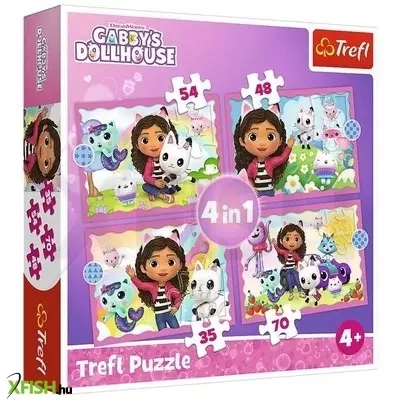 Trefl: Gabi babaháza, Macskalandok 4 az 1-ben puzzle - 35, 48, 54, 70 darabos