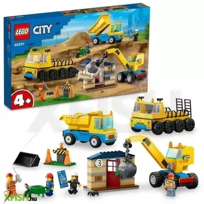 LEGO® City: Építőipari teherautók és bontógolyós daru 60391