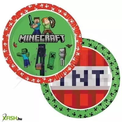 minecraft: papírtányér szett - 23 cm, 8 db