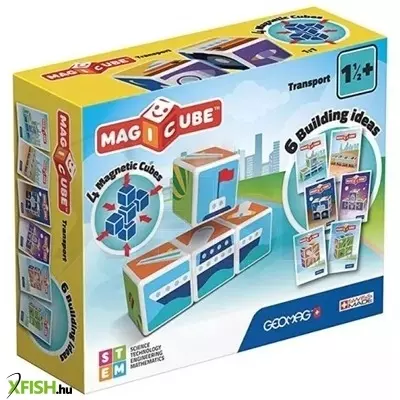 Geomag Magicube: Közlekedés mágneses építőkocka szett - 4 db-os
