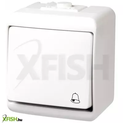 gao 22061 nyomókapcsoló csengő jellel, kültéri ip44 kivitel, 230 v~ / 50 hz / 10 a, fehér