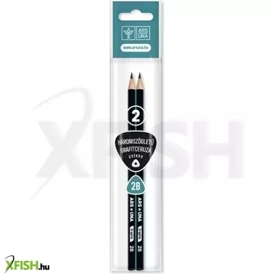 Ars Una: Háromszögletű grafitceruza csíkos mintával, 2 db - 2B