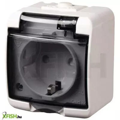 Gao 22111 földelt aljzat, kültéri ip44 kivitel, 230 v~ / 50 hz / 16 a, fehér-füst