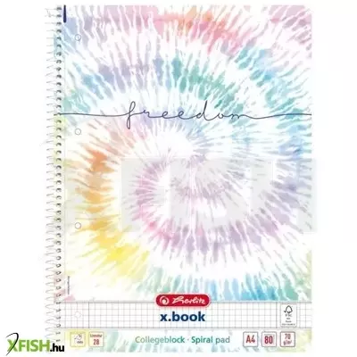 Herlitz: Batik Freedom négyzetrácsos spirálfüzet, A4
