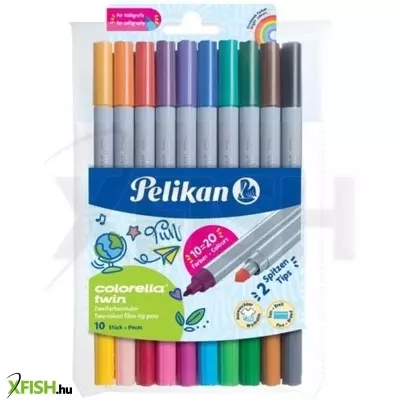 Pelikan: Colorella Twin dupla végű filctoll készlet - 10 db-os