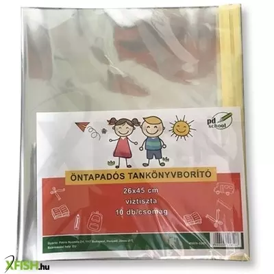 Öntapadós víztiszta tankönyvborító - 25 x 45 cm, 10 db