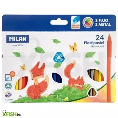 Milan: Háromszög alakú zsírkréta készlet - 24 db-os