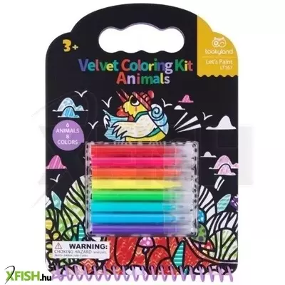 tookyland: bársonyos színezőkészlet, 6 db-os – állatok