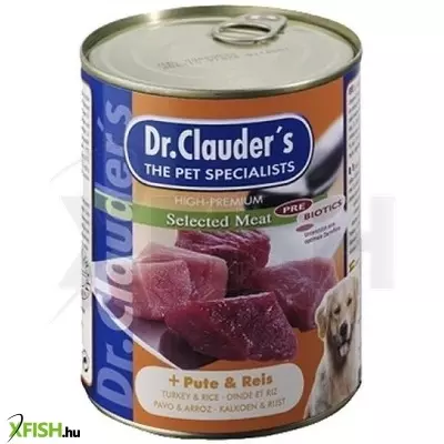 Dr.clauders dog selected meat pulykás és rizses konzerv 400g, 6 db/csomag