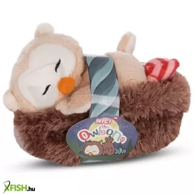 Nici: Alvó Owluna bagoly plüssfigura fészekben - 12 cm
