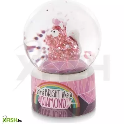 Nici: Pink Diamond unikornis hógömb - 6,5 cm