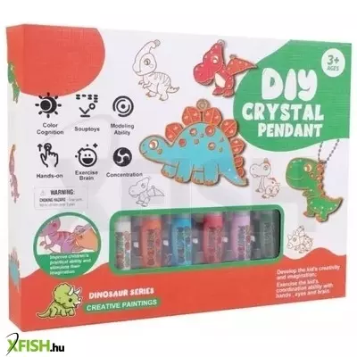 csináld magad dinoszaurusz kristály-medál szett