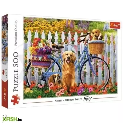 Trefl: Kerékpár és kutyusok puzzle - 500 darabos