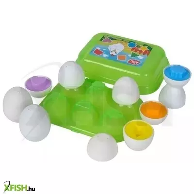 ABC: Tojás alakú formaválogató játék tojástartóban - 6 db-os