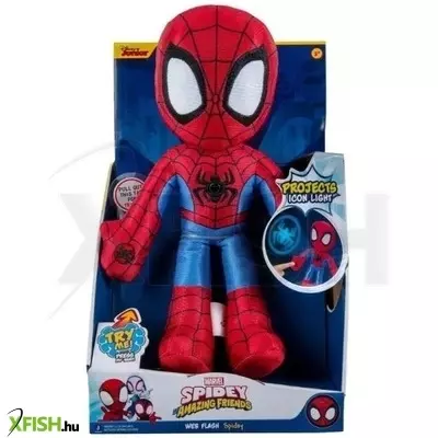 póki és csodálatos barátai: spidey világító plüssfigura - 23 cm