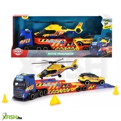 Dickie: Szállítóautó játékszett mentőhelikopterrel - Fénnyel, hanggal