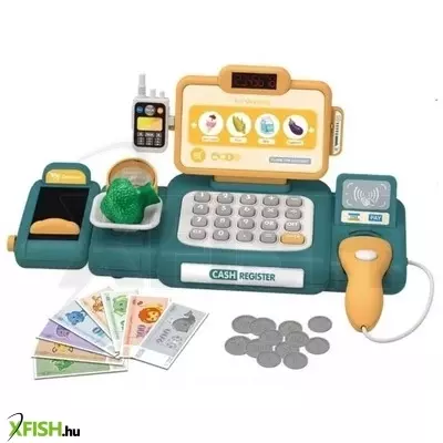 pénztárgép játékszett kiegészítőkkel - 37 db, zöld