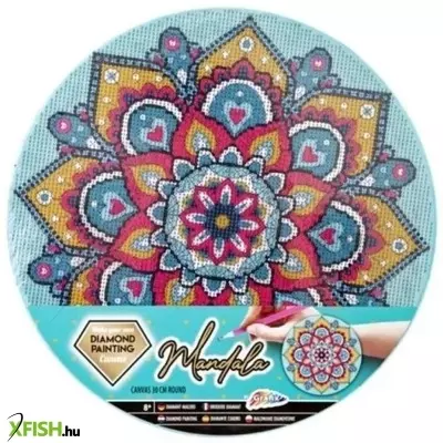 Grafix: Mandala gyémántkép kirakó - 30 cm, kék
