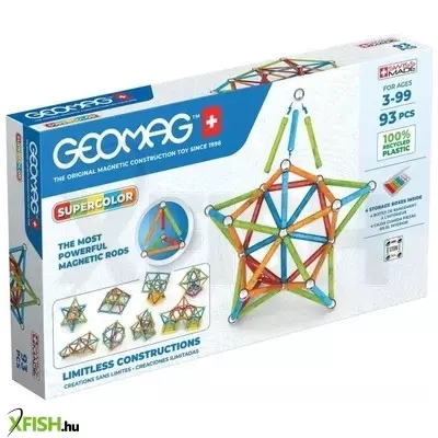 Geomag Supercolor Recycled: Mágneses építőjáték készlet - 93 db-os