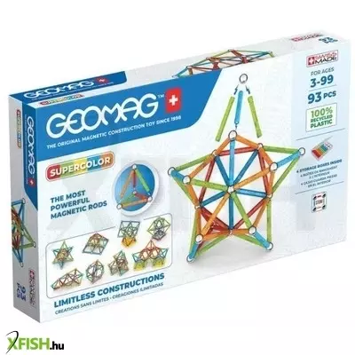 Geomag Supercolor Recycled: Mágneses építőjáték készlet - 93 db-os