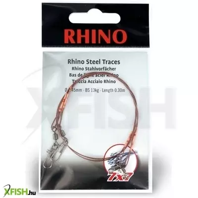Rhino Rhino Steel Trace Acélelőke Kapoccsal 7X7 0,3 M 6 Kg 0,35 Mm 2 Db/Csomag
