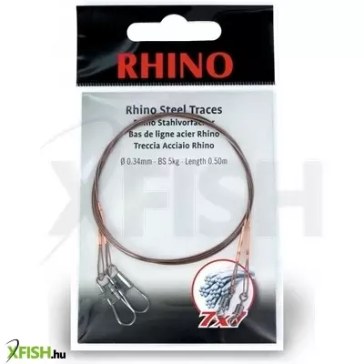 Rhino Rhino Steel Trace Acélelőke Kapoccsal 7X7 0,5 M 12 Kg 0,42 Mm 2 Db/Csomag