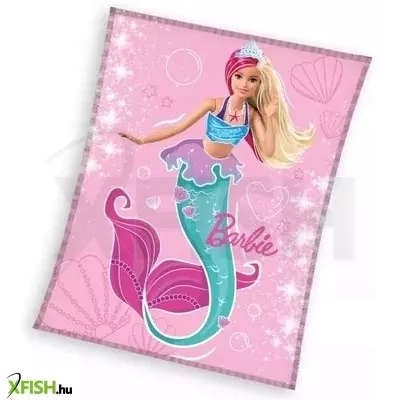 Barbie: Sellő korall takaró - 130 x 170 cm