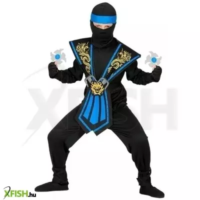 Kék harcos Ninja jelmez fegyverekkel - 116-os, 4-5 éves korosztály