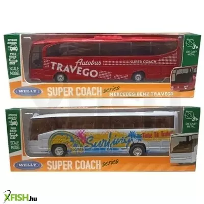 Welly: Hátrahúzós fém busz, 1:60 - többféle