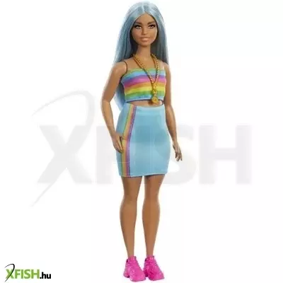Barbie: Fashionista 65. évfordulós baba szivárvány csíkos topban