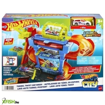 Hot Wheels City: Emeletes autómosó pályaszett színváltós kisautóval