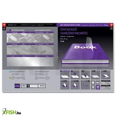 Öntapadós tankönyv és füzet borító fólia - A4, virágmintás, 10 ív
