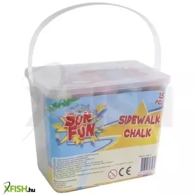 Sun Fun: Aszfaltkréta szett vödörben - 15 db-os
