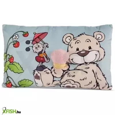 Nici Green: Fagyizó Bendix maci plüss párna - 43 x 25 cm