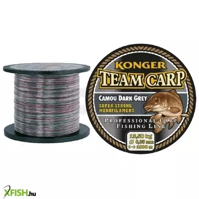 Konger Team Carp Camou Dark Grey Monofil Zsinór 1000m 0,22mm 6,6Kg