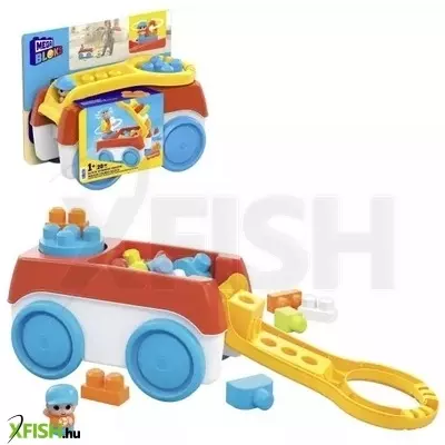 Mega Bloks: Húzható, forgó kézikocsi szett - 20 db-os